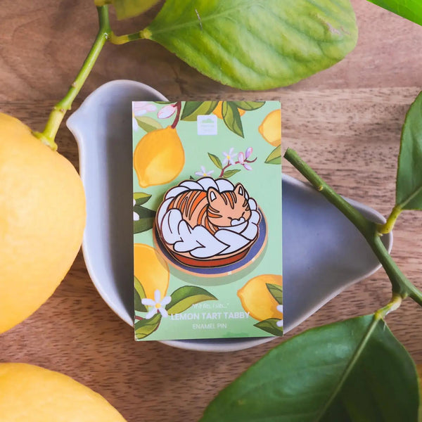 Enamel Pin - Lemon Tart Tabby Cat - Orange