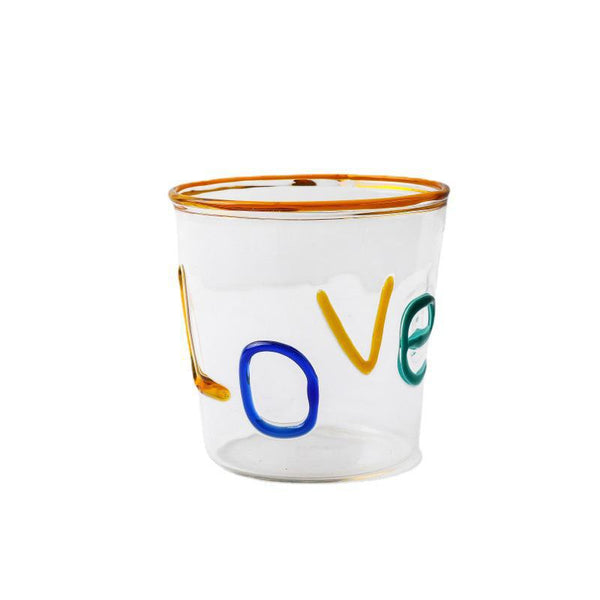 Glass Cup  - Love Colored Letter