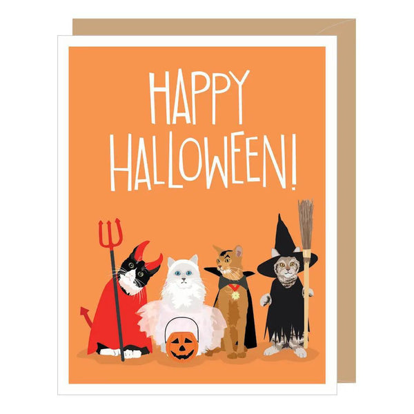 Cat Costumes Halloween Card