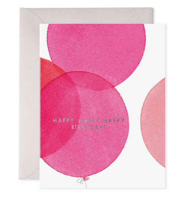 Pink Balloons | Birthday Greeting Card | 4.25 X 5.5 INCHES