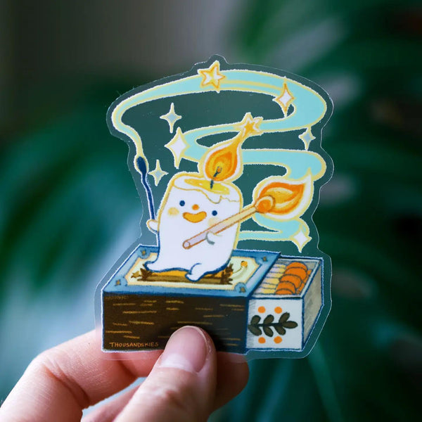 Vinyl Sticker (Transparent) Marshmallow Candle