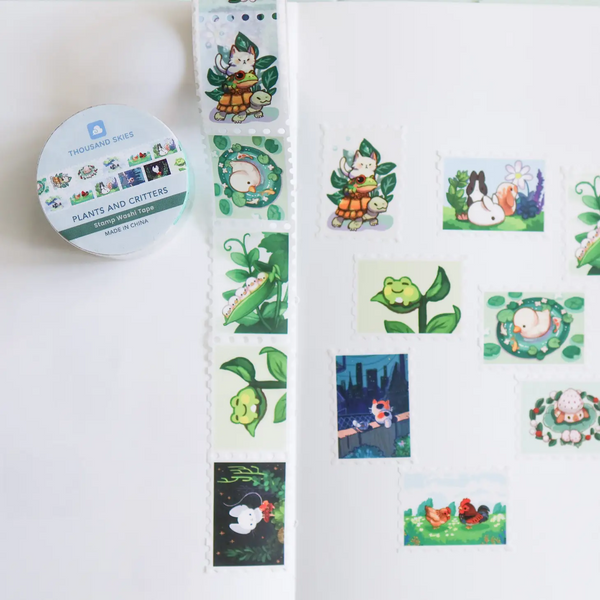 Stamp Washi Tape - Plants and Critters