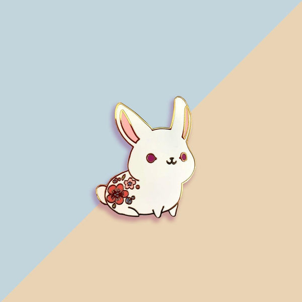 Enamel Pin - White Rabbit Pin (Angelic Bunny)