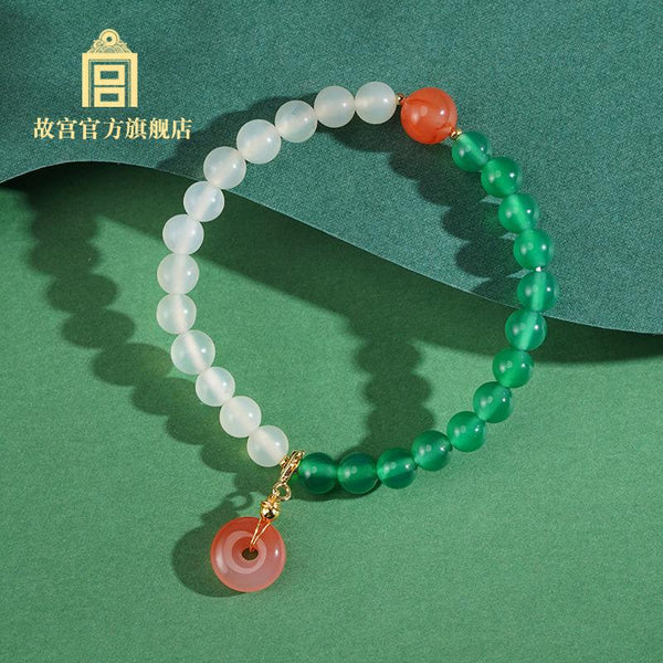 The Palace Jade Rabbit And Flora Bracelet 玉兔花神南红手串