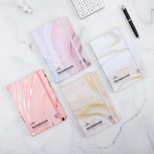 Elastic Band Marble Notebook