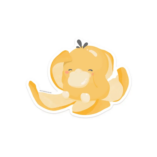 Confused Orange Psyduck Sticker