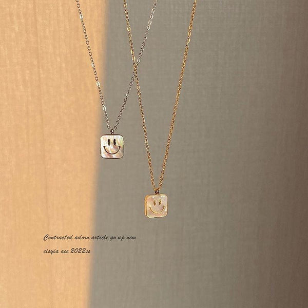 Square Smiley Face Necklace