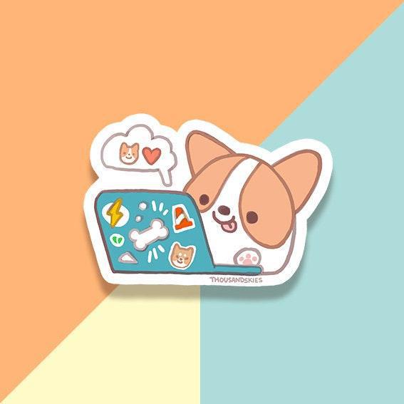 Vinyl Sticker Laptop - Corgi