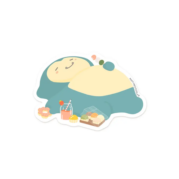 Snacking, Sleeping Snorlax Sticker