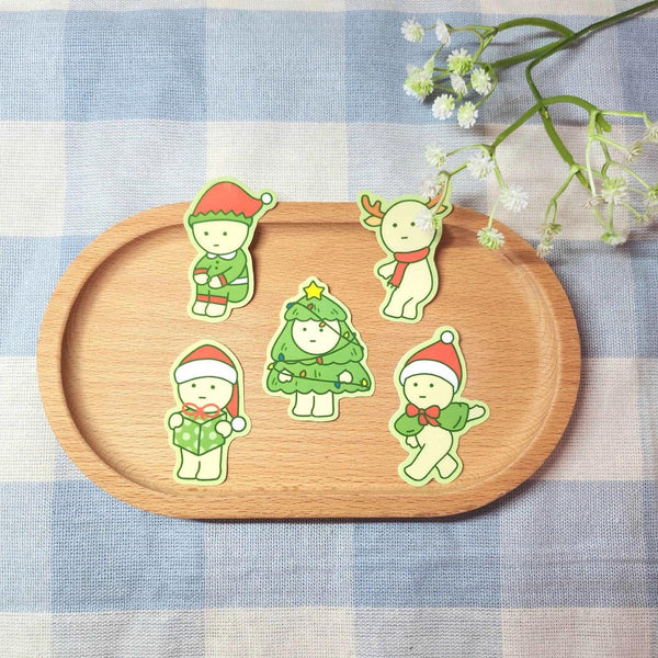 Green Guy Christmas Stickers