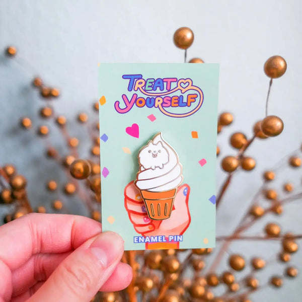 Enamel Pin - Fast Food - Soft Serve Ice Cream and Pom