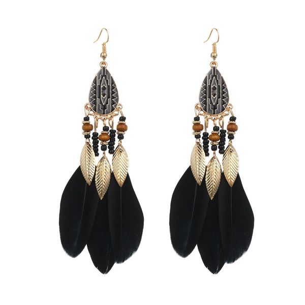 Dropping Feather Earrings