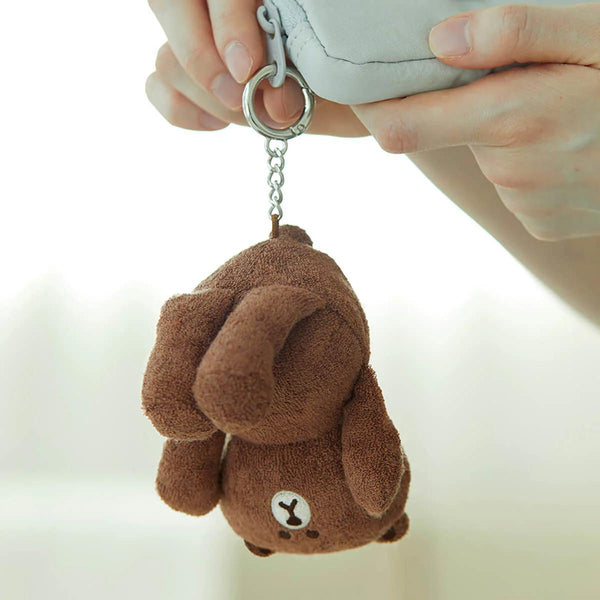 LINE FRIENDS BROWN Lazy Day Plush Keyring