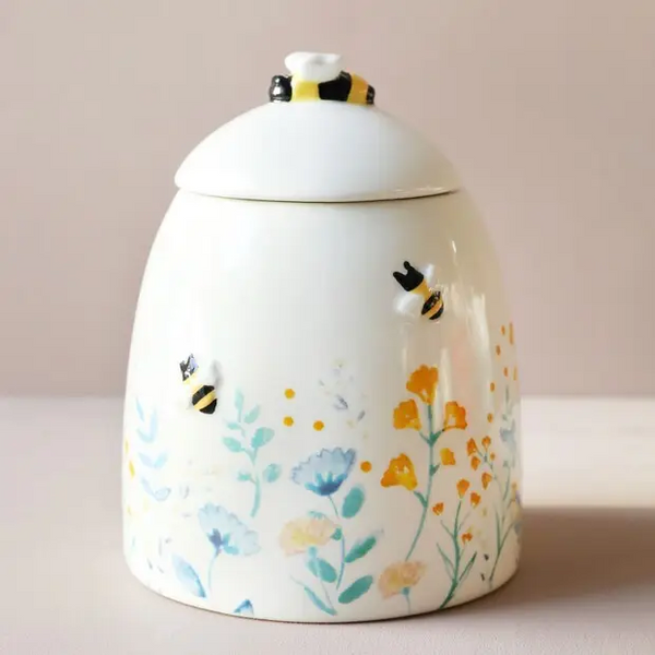 Floral Ceramic Jar | Cornflower Blue