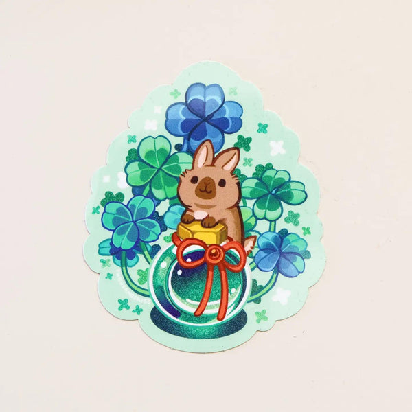 Vinyl Sticker (Holographic) Ink Potion - Four Leaf Clover