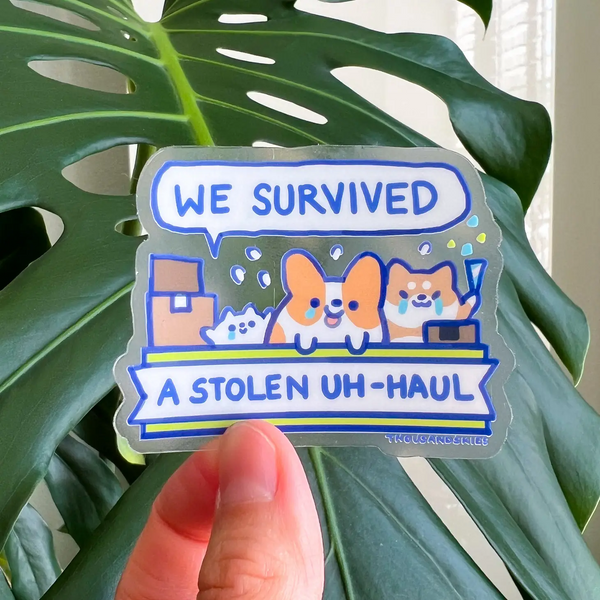 Vinyl Sticker (Transparent) We Survived a Stolen Truck