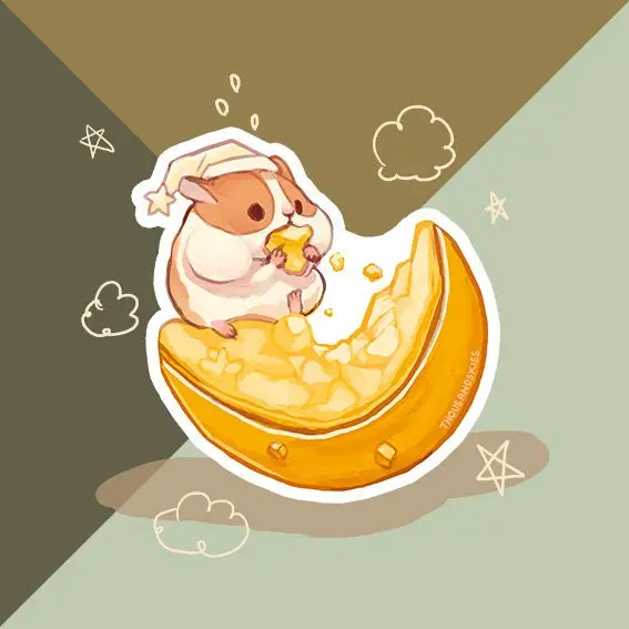 Vinyl Sticker Moon Maker Hamster