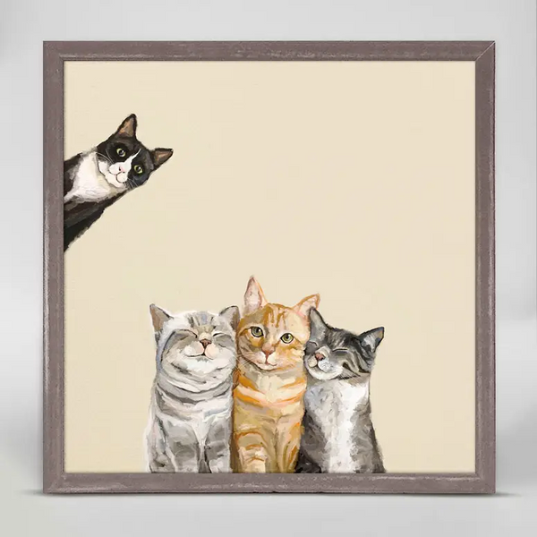 Feline Friends - Three Cats Plus One by Cathy Walters Canvas