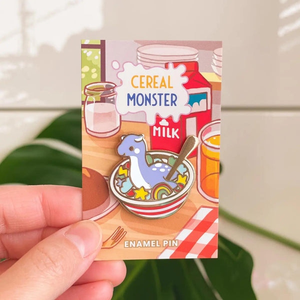 Enamel Pin - Monster Cereal Bowl - Blue Charm