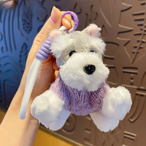 Plush Schnauzer Keychain