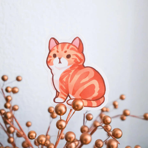 Vinyl Sticker Red Marble Classic Tabby Cat