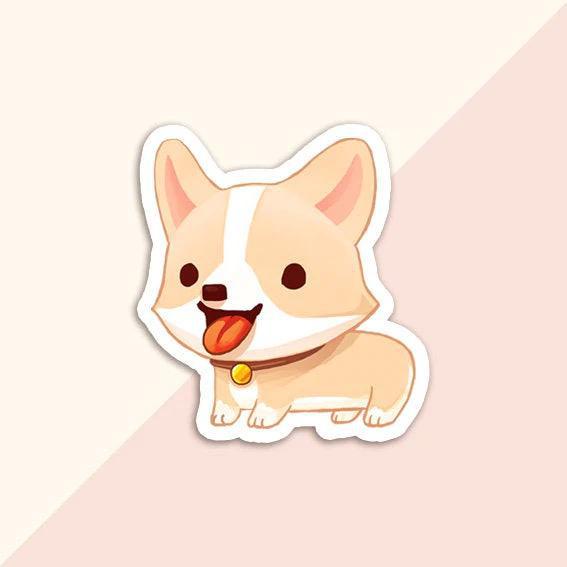 Vinyl Sticker Cream Corgi