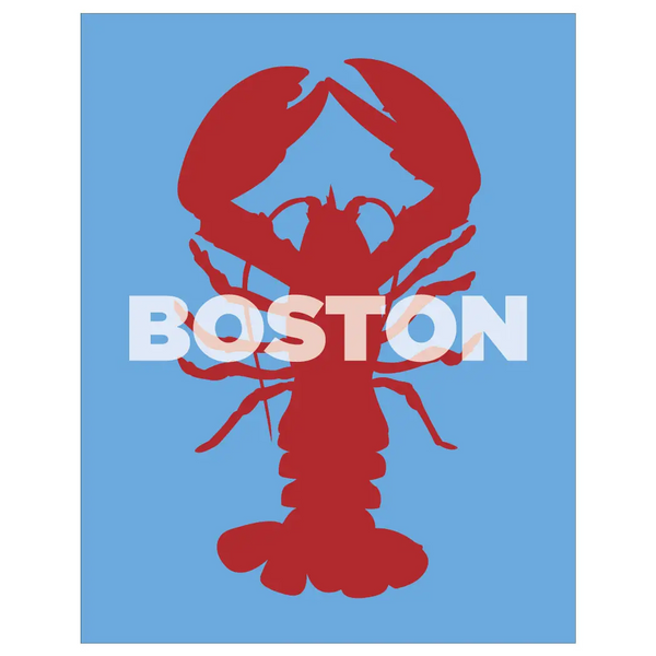 2.5'' x 3.5 Boston Lobster on Blue Magnet