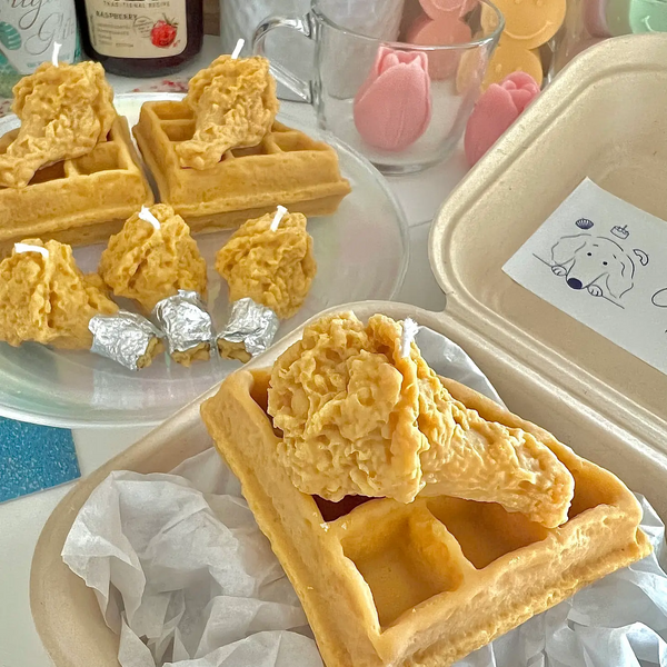 Fried Chicken with Waffle Candle