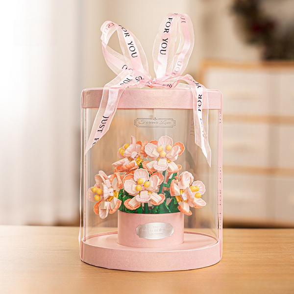 Pink Shell Flower Gift Set Building Block (555PCS, 8 Roses)