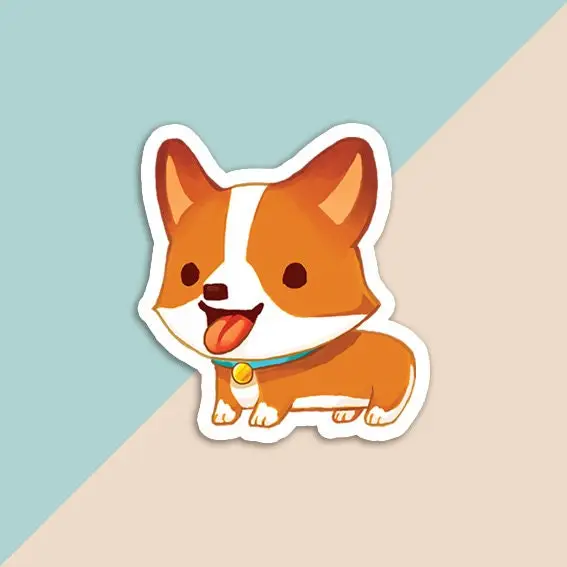 Vinyl Sticker Red Corgi