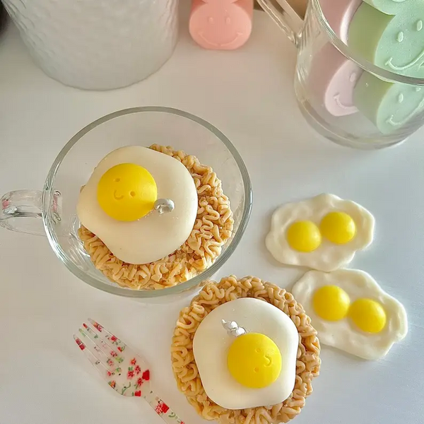 Ramen and Smiley Egg Candle