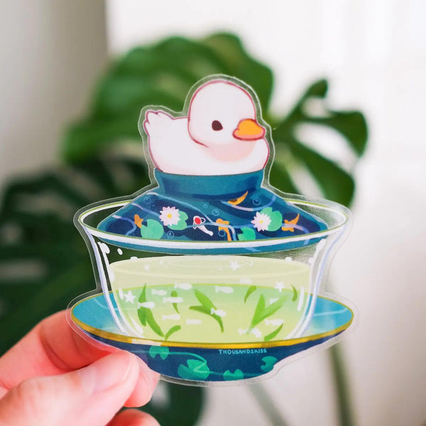 Vinyl Sticker (Transparent) Gaiwan - Duck Green Tea