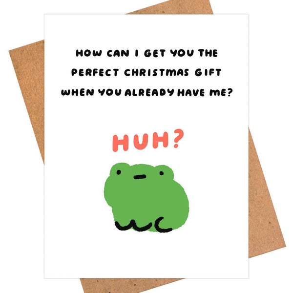 Humorous Christmas Card - Cute Frog Illustration