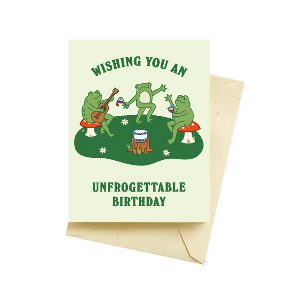 Frog Party Birthday Card