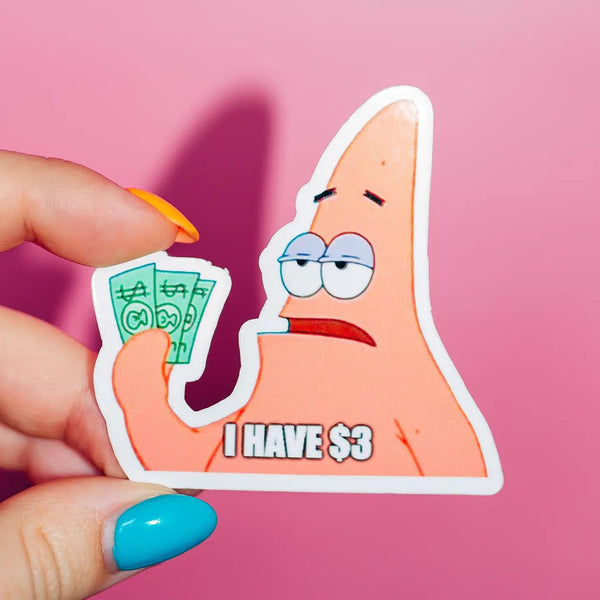 Patrick Star I Only Have $3 Sticker, Spongebob Squarepants