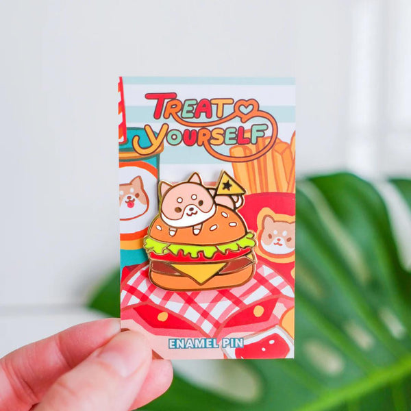 Enamel Pin - Fast Food - Burger and Shiba