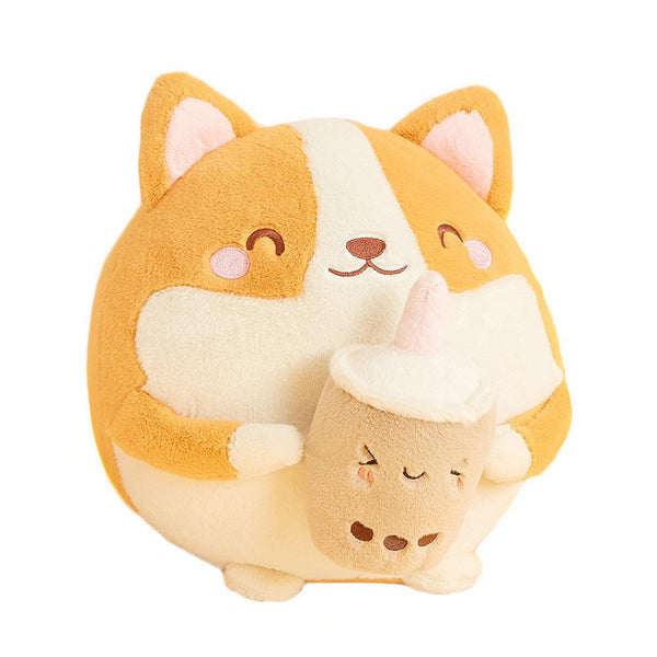 Milk Tea Corgi Pillow