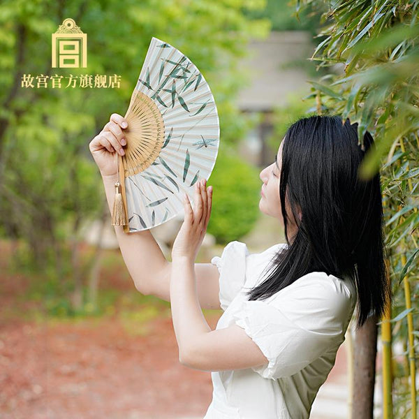 The Palace Bamboo and Jade Folding Fan and Handkerchief Set 竹香玉粹 折扇方巾套装