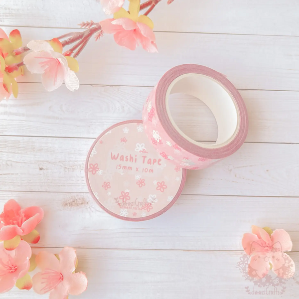 Pink Holographic Sakura Washi Tape