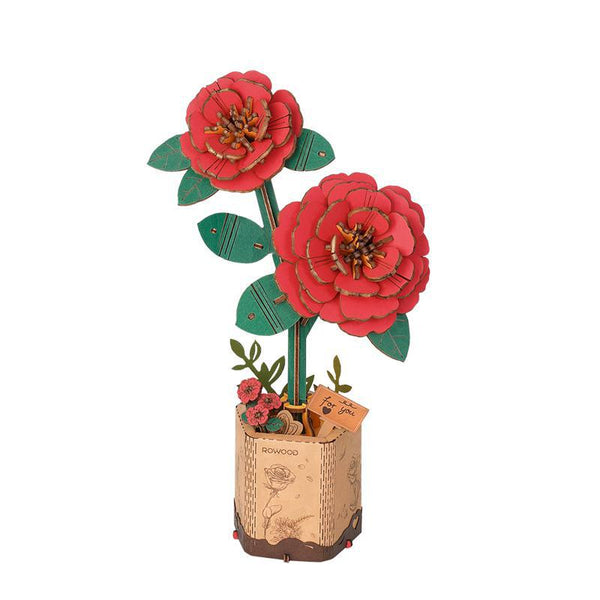 ROWOOD Red Camellia Building Block