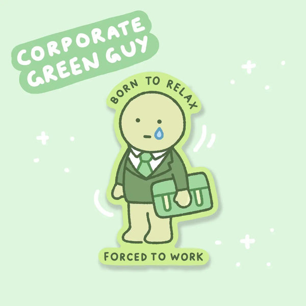 Corporate Green Guy Sticker