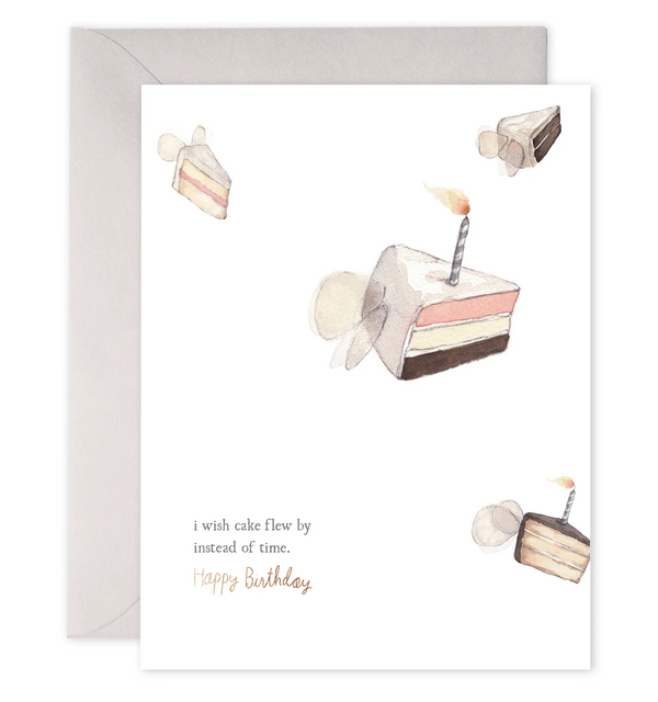 Flying Cake | Clever Birthday Greeting Card | 4.25 X 5.5 INCHES