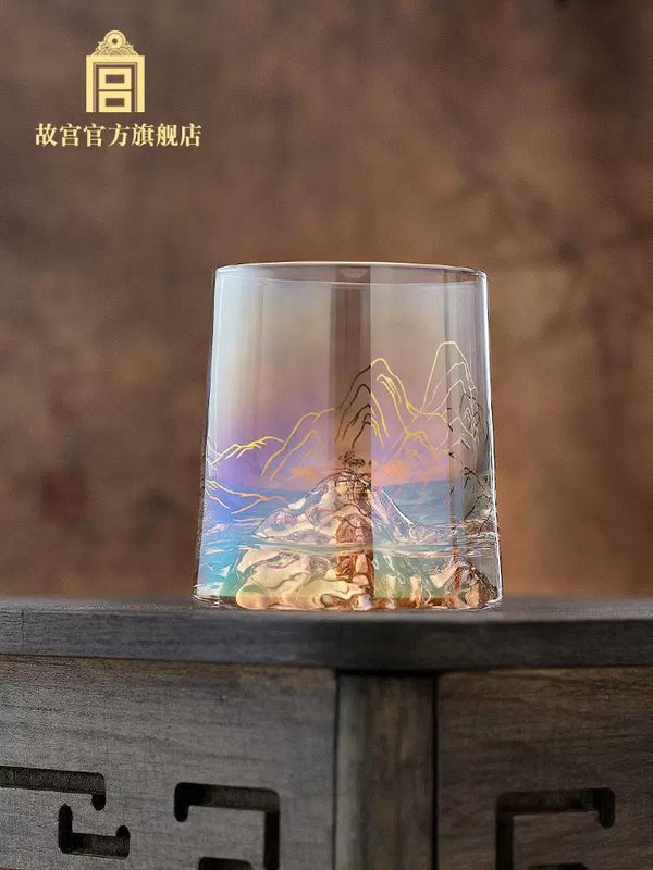 The Palace Thousands Mountains and Rivers Dazzling Glass Cup 千里江山 炫彩玻璃杯