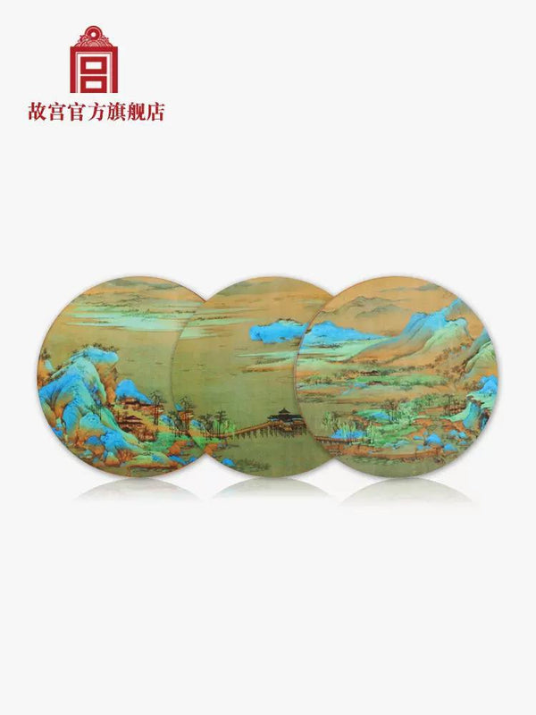 The Palace Rivers and Mountains Soft Wood Cup Mat 千里江山软木杯垫